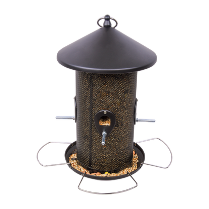 Fågelmatare för frön - stor - svart metall