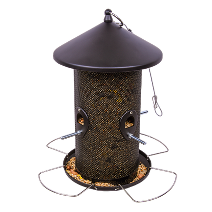 Fågelmatare för frön - stor - svart metall