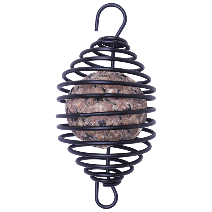Fågelmatare Spiral för fröbollar - svart metall