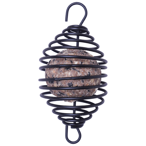 Fågelmatare Spiral för fröbollar - svart metall