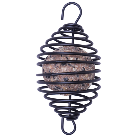 Fågelmatare Spiral för fröbollar - svart metall