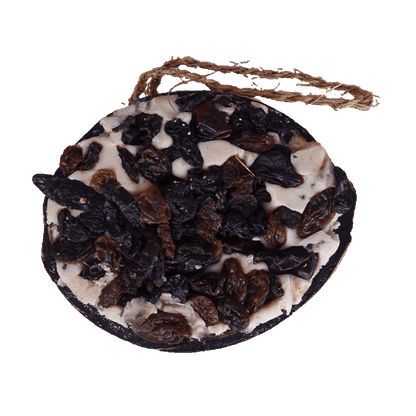 Svartnäbbad blandning av halva kokosnötter med topping (blandat) - pris per styck!