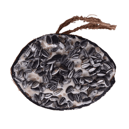 Svartnäbbad blandning av halva kokosnötter med topping (blandat) - pris per styck!